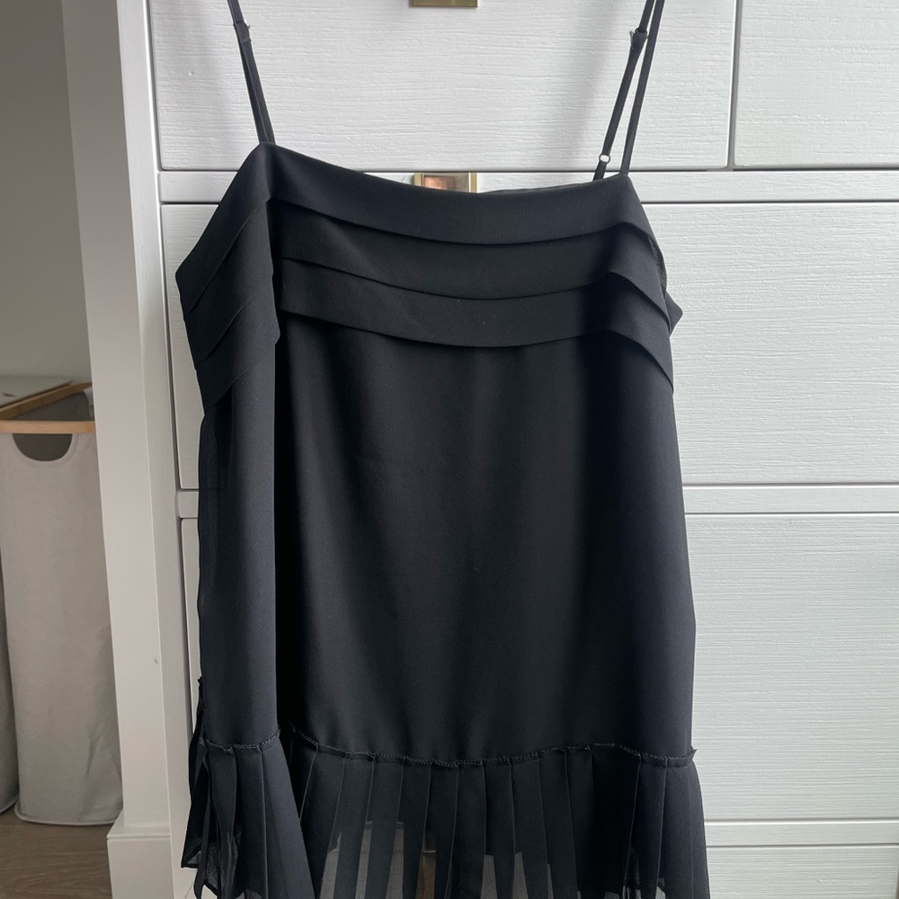 Elegant Black Pleated Dress